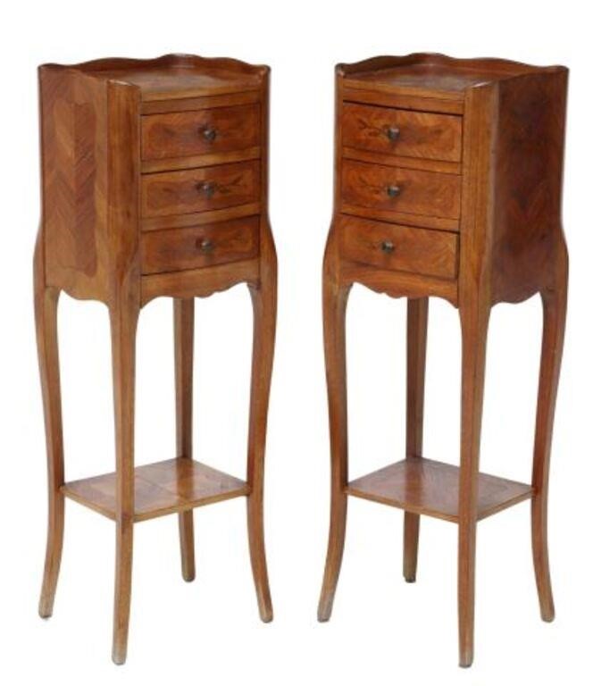 (2) FRENCH LOUIS XV STYLE MARQUETRY