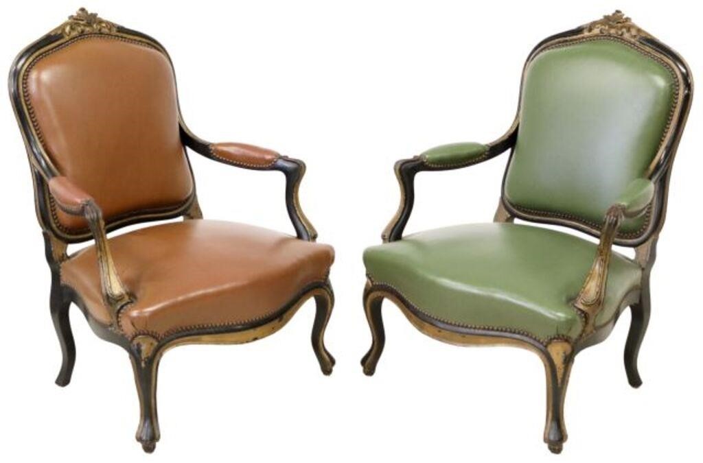 (2) FRENCH LOUIS XV STYLE PAINTED