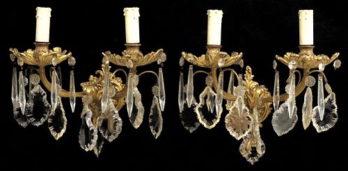 (2) FRENCH LOUIS XV STYLE GILT