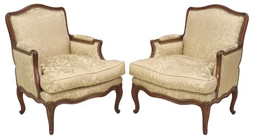 (2) FRENCH LOUIS XV STYLE SILK