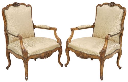 (2) FRENCH LOUIS XV STYLE SILK
