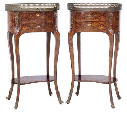 (2) FRENCH LOUIS XV STYLE PARQUETRY