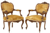 (2) FRENCH LOUIS XV STYLE UPHO