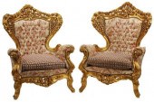 (2) FRENCH LOUIS XV STYLE GILT