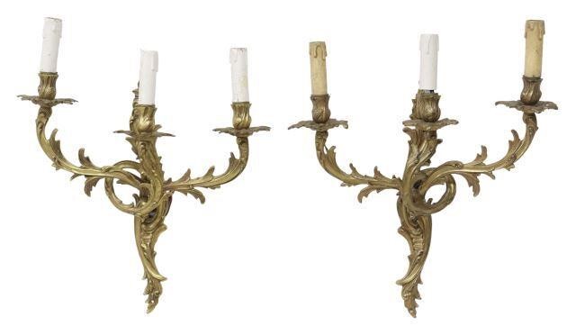 (2) FRENCH LOUIS XV STYLE BRONZE