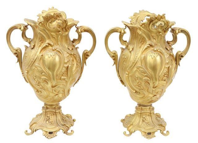 (2) FRENCH LOUIS XV STYLE BRONZE
