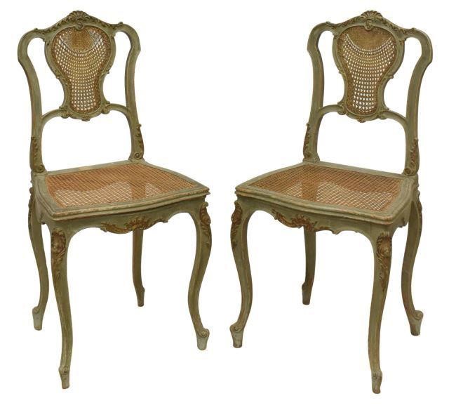 (2) FRENCH LOUIS XV STYLE CANE SIDE