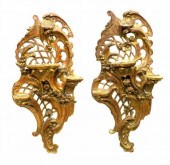 (2) FRENCH LOUIS XV STYLE GILT