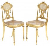 (2) FRENCH LOUIS XVI STYE GILT