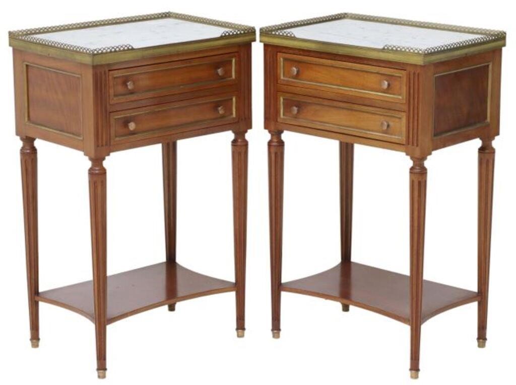 (2) FRENCH LOUIS XVI STYLE MAHOGANY