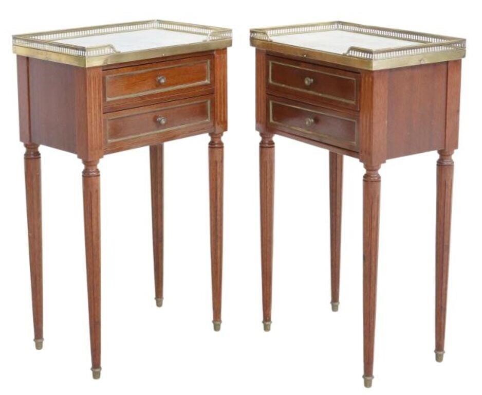 (2) FRENCH LOUIS XVI STYLE MAHOGANY