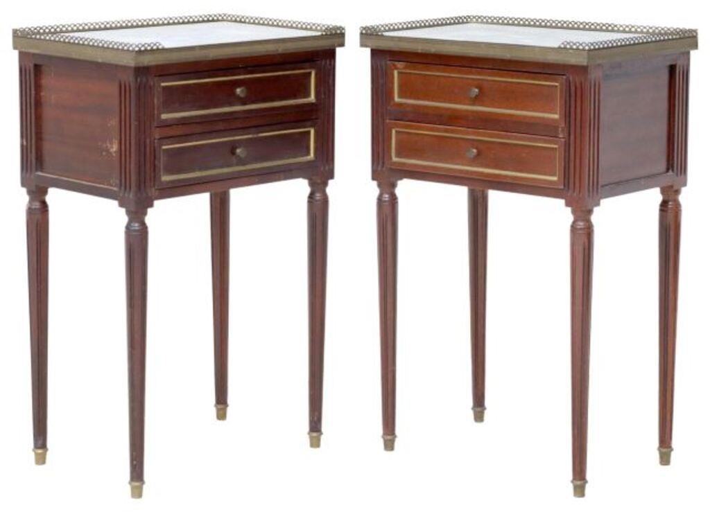 (2) FRENCH LOUIS XVI STYLE MAHOGANY