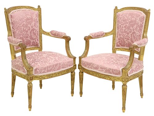 (2) FRENCH LOUIS XVI STYLE GILTWOOD