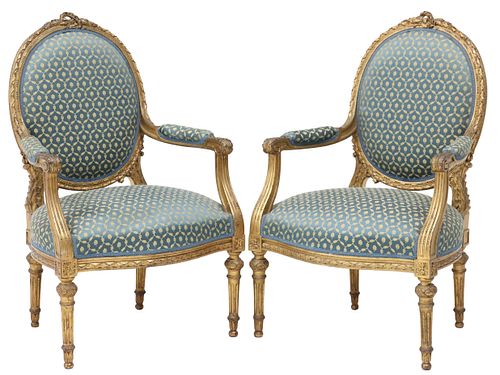 (2) FRENCH LOUIS XVI STYLE GILTWOOD