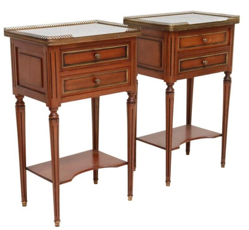 (2) FRENCH LOUIS XVI STYLE MAHOGANY