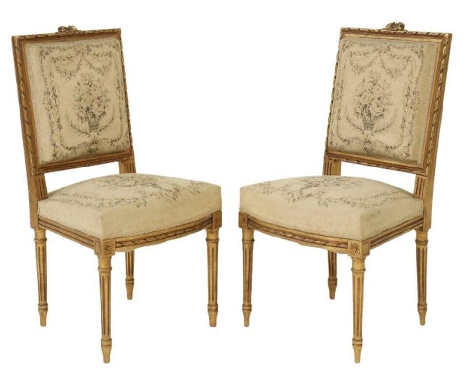 (2) FRENCH LOUIS XVI STYLE GILTWOOD