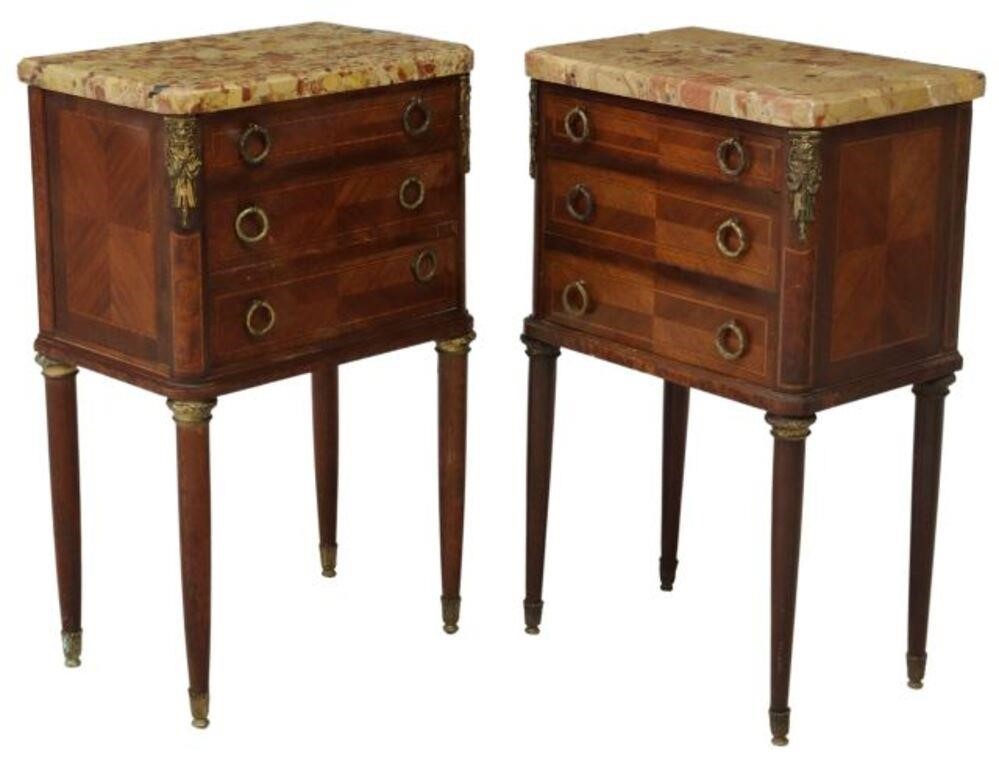 (2) FRENCH LOUIS XVI STYLE MAHOGANY
