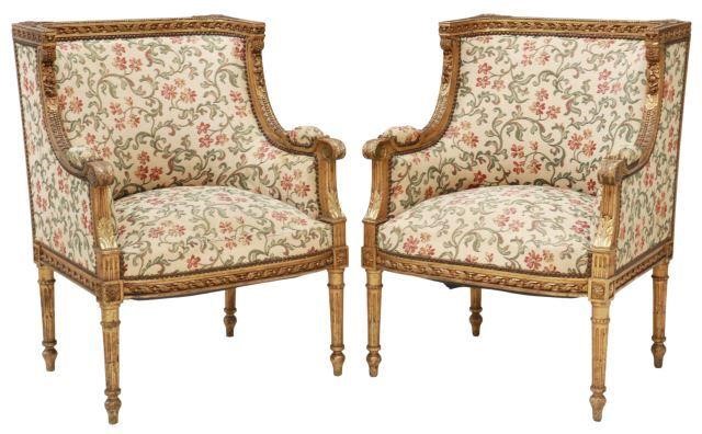 (2) FRENCH LOUIS XVI STYLE GILTWOOD