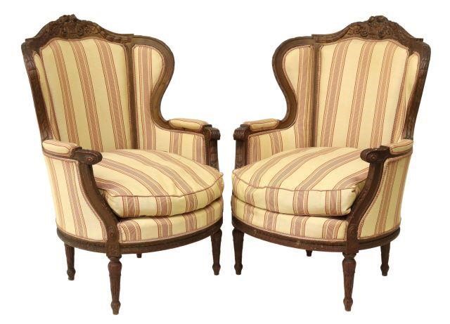 (2) FRENCH LOUIS XVI STYLE WINGBACK