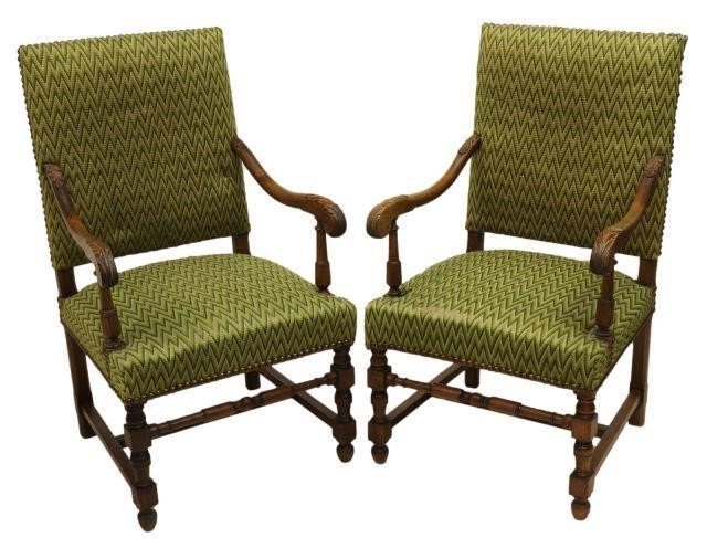 (2) FRENCH LOUIS XVIII HIGHBACK