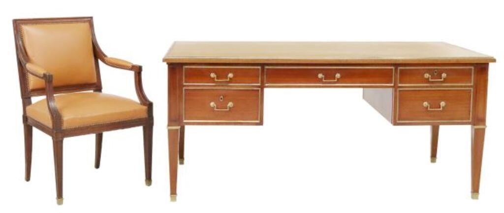 (2) FRENCH MAHOGANY BUREAU PLAT &