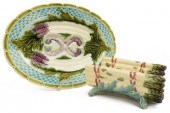 (2) FRENCH MAJOLICA ASPARAGUS