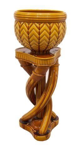 (2) FRENCH MAJOLICA GLAZED