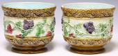 (2) FRENCH MAJOLICA GLAZED JAR