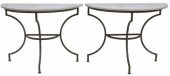 (2) FRENCH MARBLE-TOP OUTDOOR