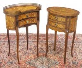 (2) FRENCH MARQUETRY SIDE CABI