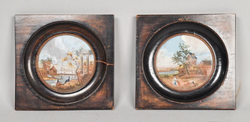 2 FRENCH MINIATURE GENRE SCENES,
