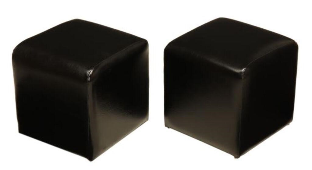 (2) FRENCH MODERN BLACK FAUX