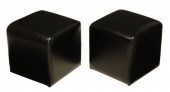 (2) FRENCH MODERN BLACK FAUX L