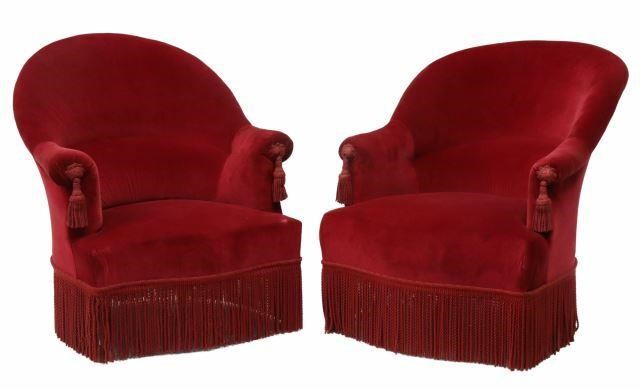 2) FRENCH NAPOLEON III PERIOD RED