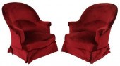 (2) FRENCH NAPOLEON III VELVET