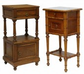 2) FRENCH NIGHTSTANDS, FAUX BA