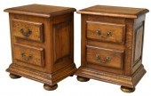 (2) FRENCH OAK BEDSIDE CABINET