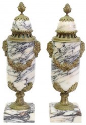 (2) FRENCH ORMOLU-MOUNTED ALAB