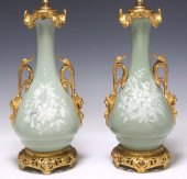 (2) FRENCH ORMOLU-MOUNTED CELA