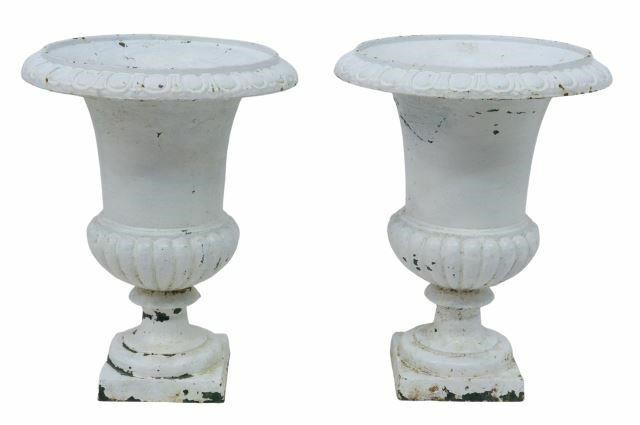 (2) FRENCH PAINTED CAST IRON