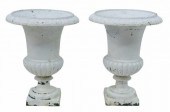 (2) FRENCH PAINTED CAST IRON C