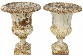 (2) FRENCH PAINTED CAST IRON G