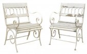 (2) FRENCH PAINTED IRON GARDEN