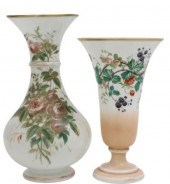 (2) FRENCH PARCEL GILT OPALINE