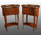 2 FRENCH PARQUETRY INLAID LAMP