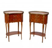 2 FRENCH PARQUETRY INLAID LAMP
