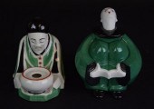 2 FRENCH PORCELAIN INKWELLS2 f