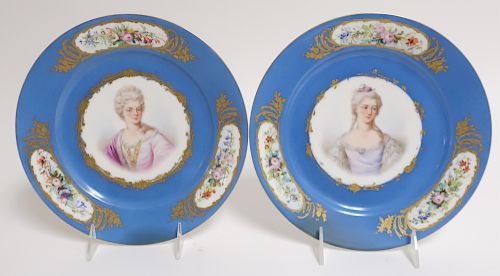 2 FRENCH PORCELAIN PORTRAIT
