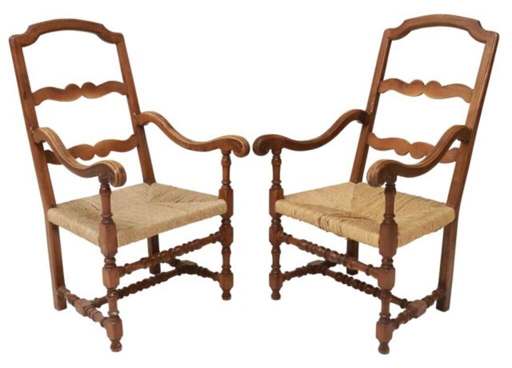(2) FRENCH PROVINCIAL LADDER BACK