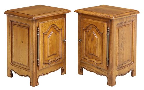 (2) FRENCH PROVINCIAL OAK BEDSIDE